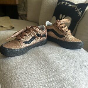 Girls gold glitter vans
